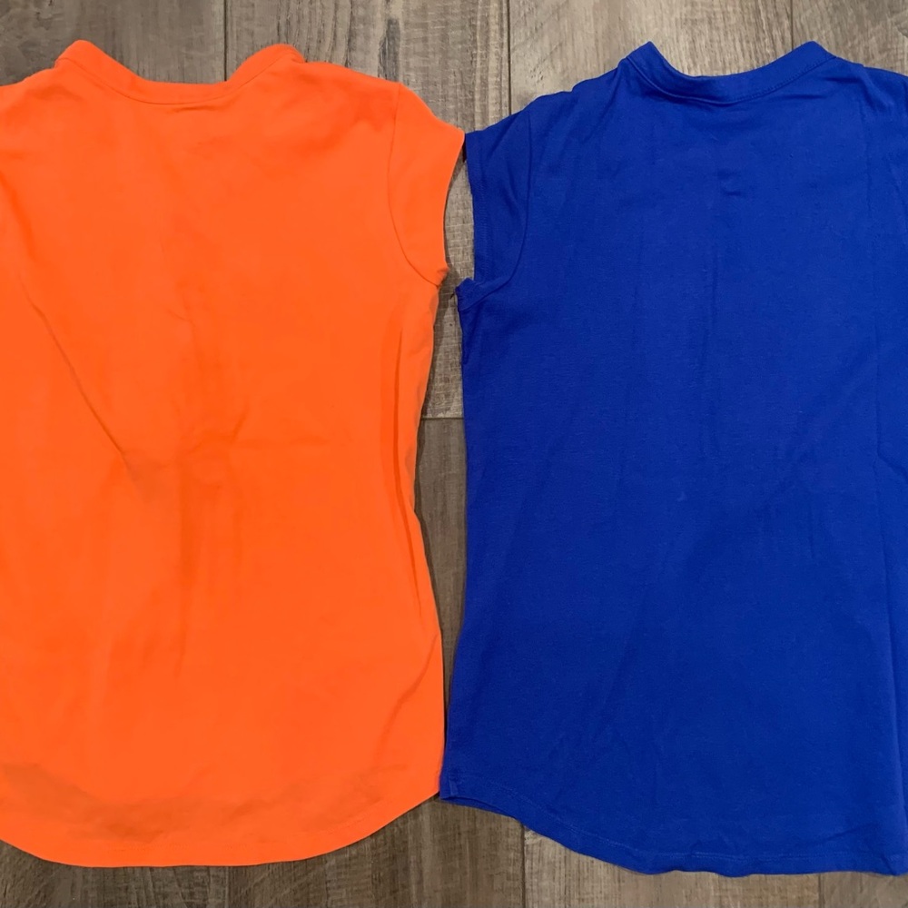 Women’s Calvin Klein Royal Blue & Orange Knit Tops Cap Sleeve Size S - Picture 2 of 6